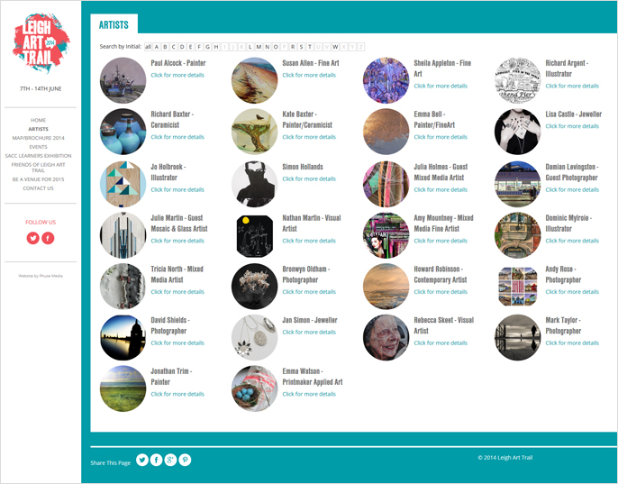Leigh Art Trail - Artists page